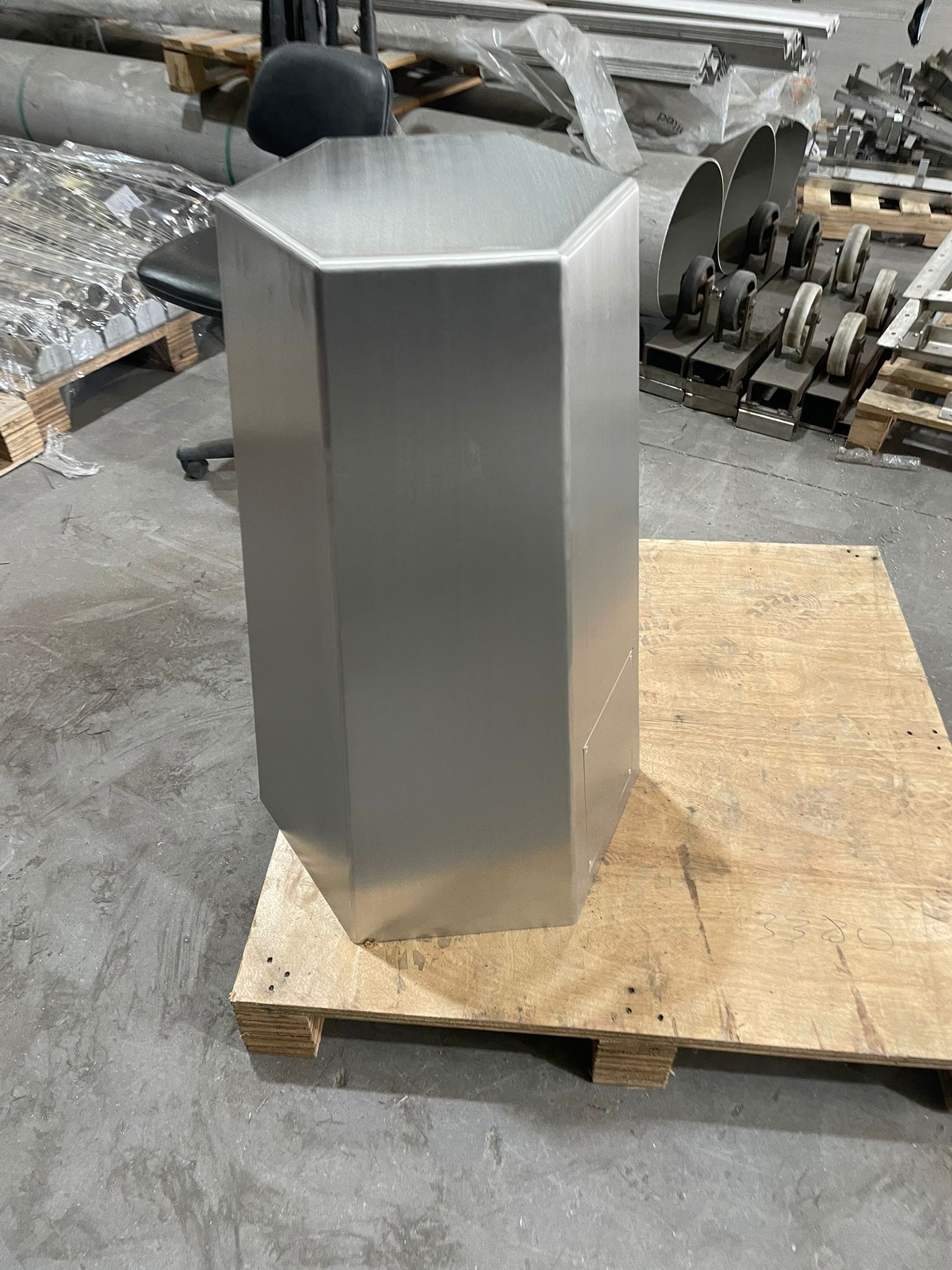 Stainless steel hexagonal pedestal